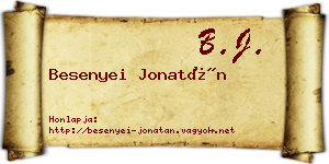 Besenyei Jonatán névjegykártya